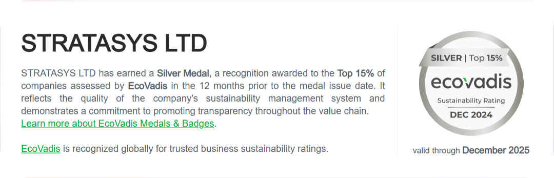 Stratasys 重磅發(fā)布第四份 ESG&可持續(xù)報(bào)告，首次公開(kāi)范圍 3 溫室氣體排放數(shù)據(jù)